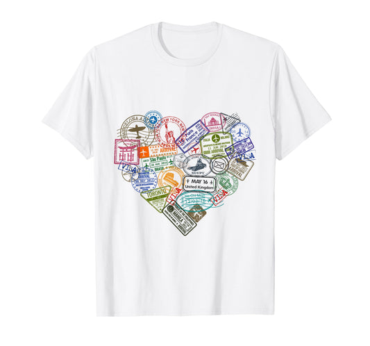 Vintage Stamp Flight Travel Vacation Cruise Trip Tshirt T-Shirt