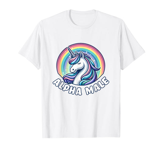 Ironic Cute Alpha Male Unicorn Funny Sarcastic Humor Men T-Shirt