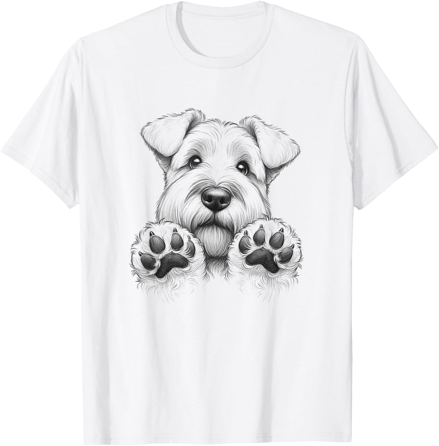 Funny Soft Coated Wheaten Terrier Peeking Dog Design T-Shirt