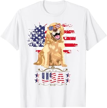 Golden Retriever July 4th Outfit Ideas Women & Dog Owner T-Shirt