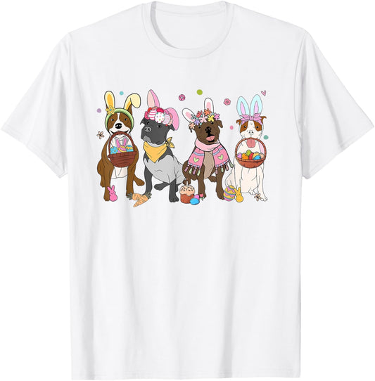 Women Pitbull Easter Bunnies Easter Dog Lover Dog Mom T-Shirt