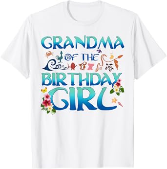 Grandma Of The Birthday Girl Cute Oceania Adventure Family T-Shirt