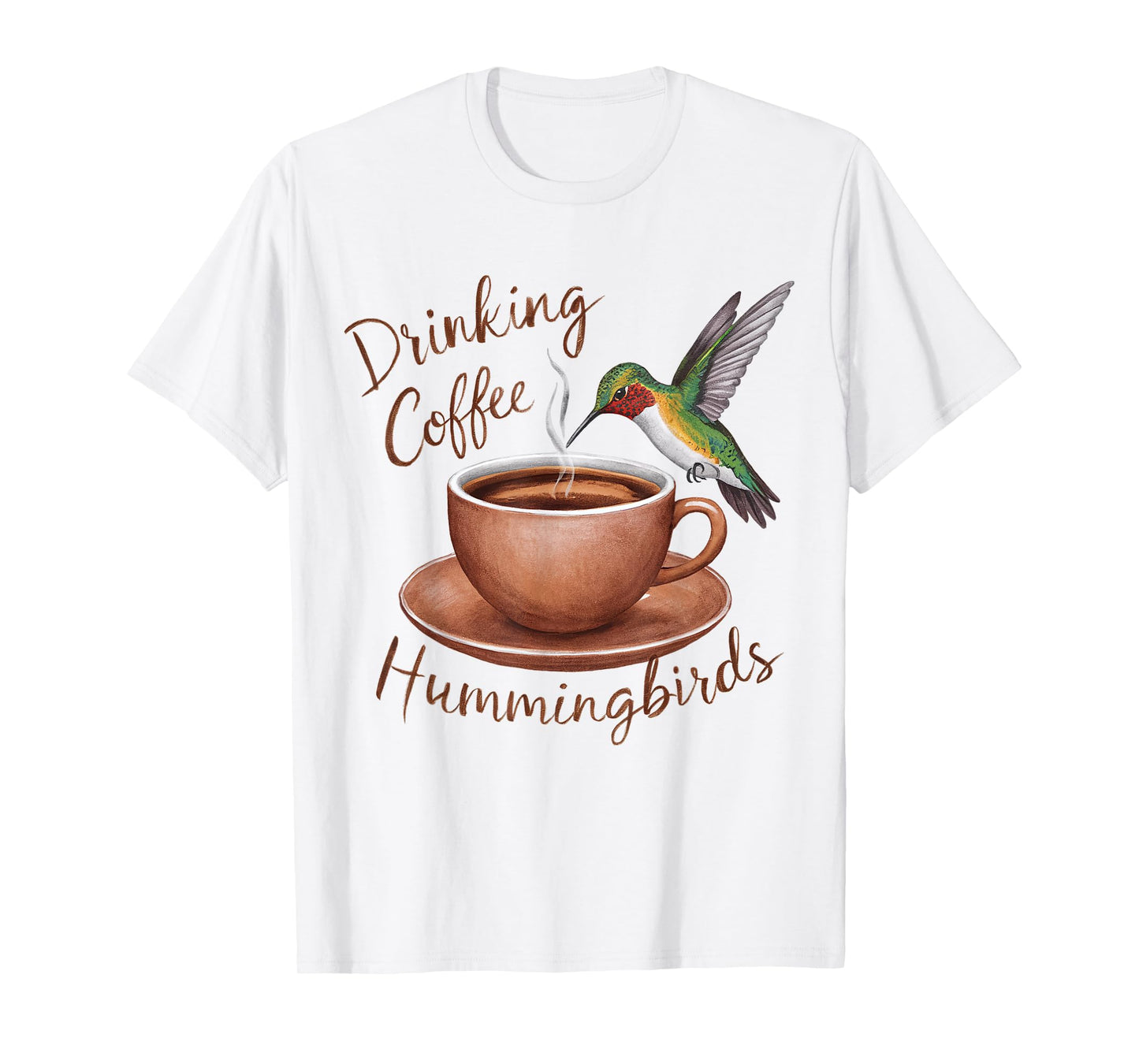 Drinking Coffee Watching Hummingbirds Coffee and Bird Lovers T-Shirt