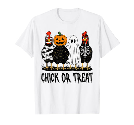 Chick Or Treat Spooky Chicken Halloween Costume Farm Farmer T-Shirt