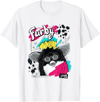 Furby Skunk 1998 Cute Colorful Retro Vintage Big Chest Logo T-Shirt
