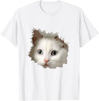 Cat Animal Graphic Drawing Illustration Face Cat T-Shirt for Men Women Kids