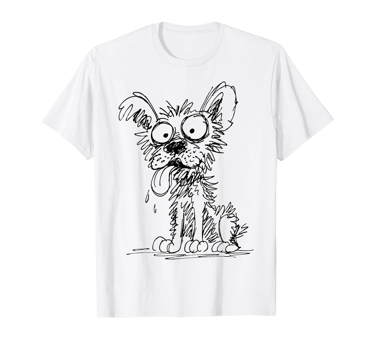 Dog Abstract Art Portrait Drawing Whimsical Dog Lovers T-Shirt