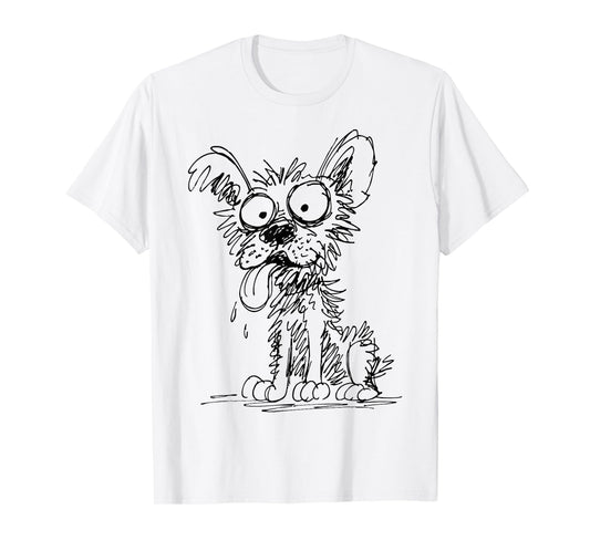 Dog Abstract Art Portrait Drawing Whimsical Dog Lovers T-Shirt