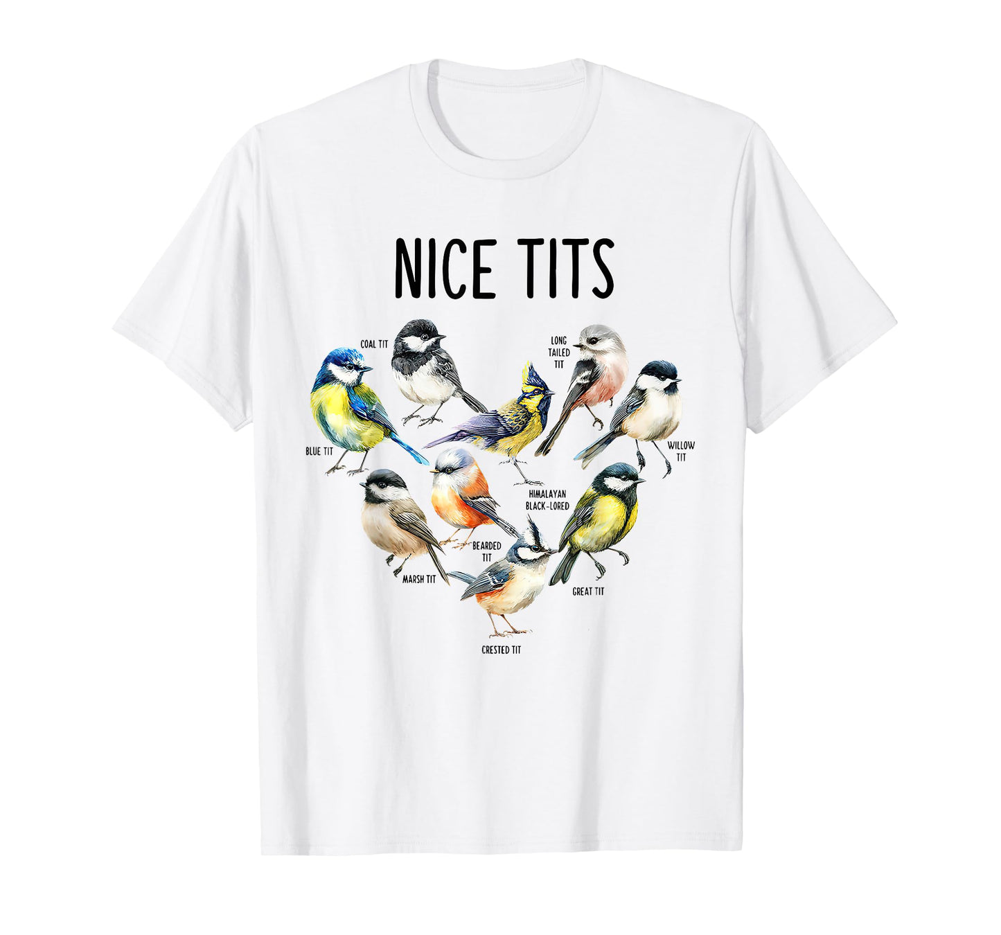 Retro Funny Nice Tits Birds Birdwatcher Bird Watching Humor T-Shirt