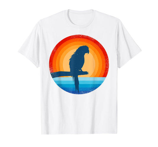 Parrot Retro Vintage 60s 70s Sunset Bird Lovers Men Women T-Shirt