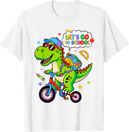 Funny Let's Go to School Dinosaur Back to School for Boys T-Shirt