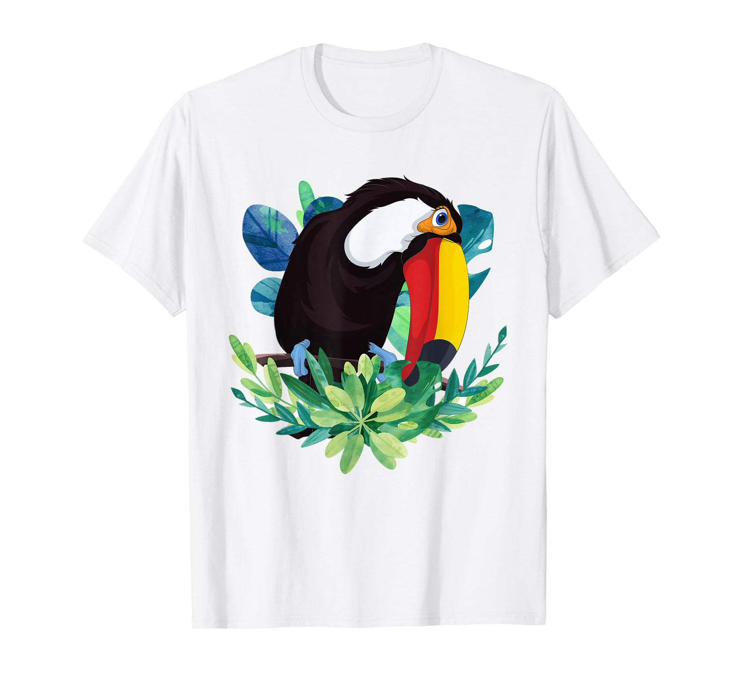 Tropical Flowers Exotic Bird Animal Lover Floral Toucan T-Shirt