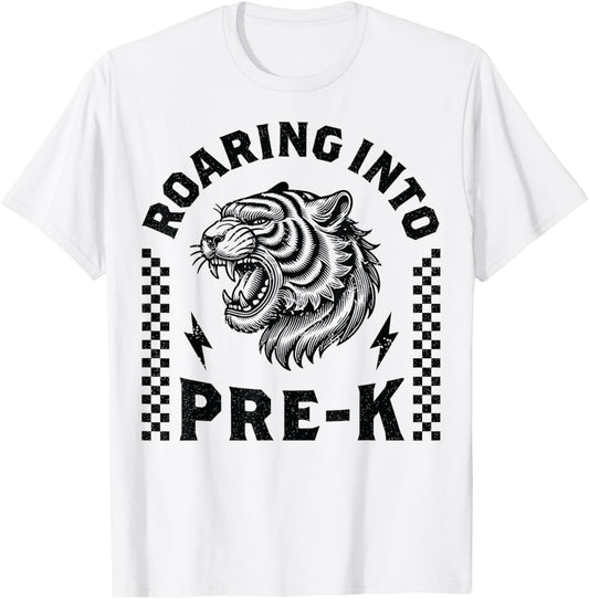 Roaring Into Pre-K Tiger I’m Ready for Pre K Boy Girl Funny T-Shirt