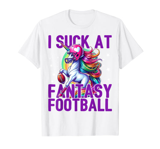 I Suck at Fantasy Football Unicorn Rainbow Loser Men T-Shirt