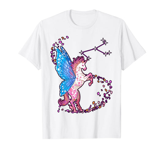 Fairy winged unicorn constellation Fantasy Anime style T-Shirt