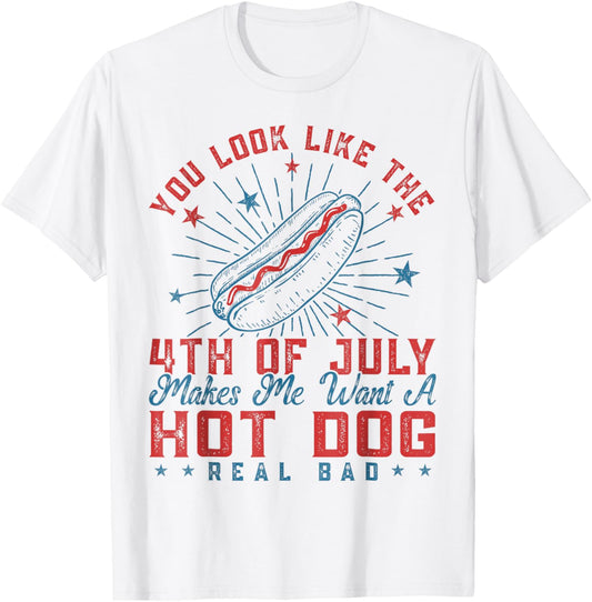 Funny You Look Like 4th Of July Hot Dog Wiener Men Women T-Shirt