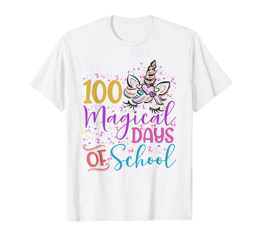 I Magically Survived 100 Days Unicorn Teacher 100th Day Men Women Kids T-Shirt