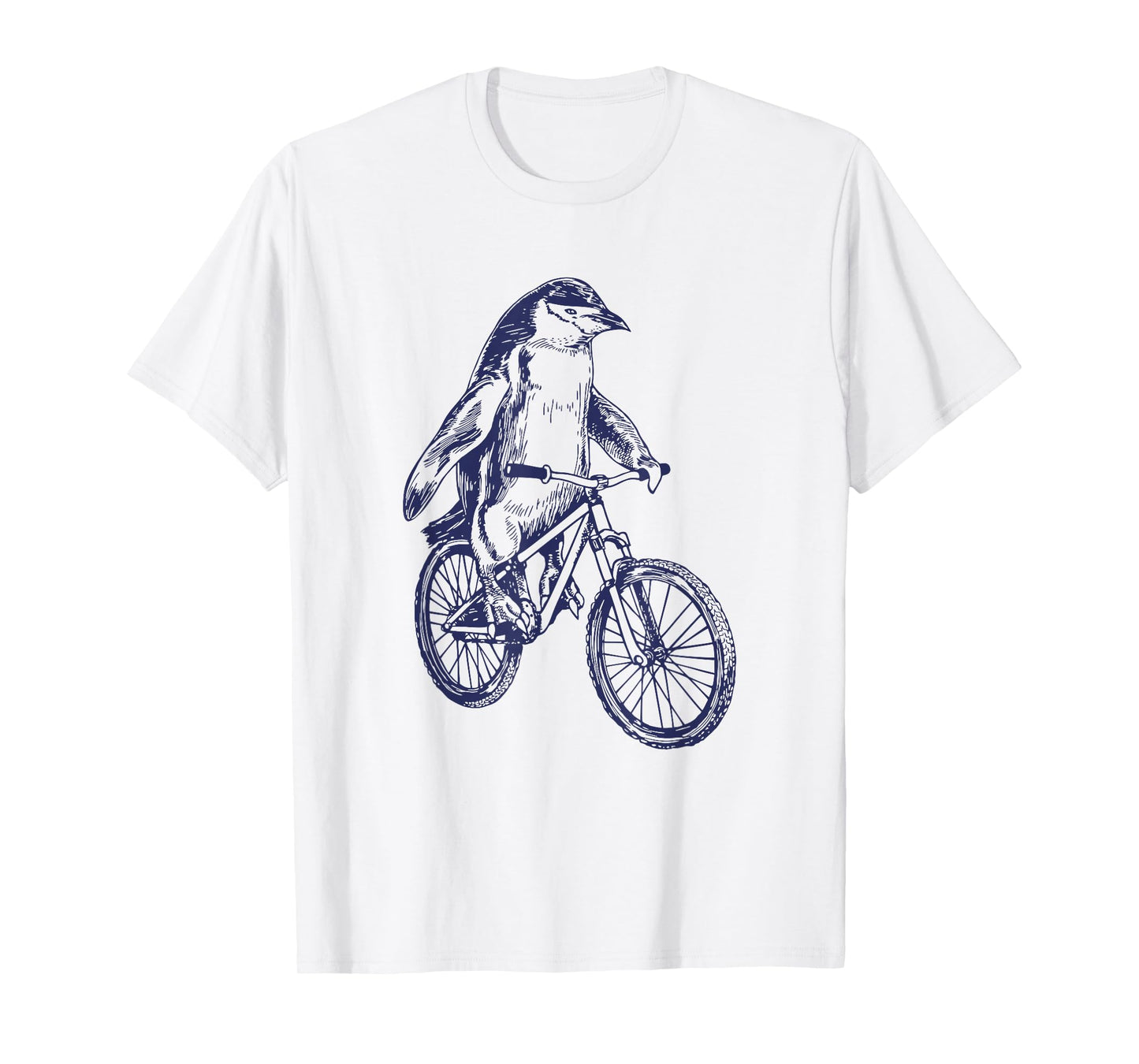 Penguin Cycling Bicycle Funny Biker Cool Cyclist Biking Bike T-Shirt