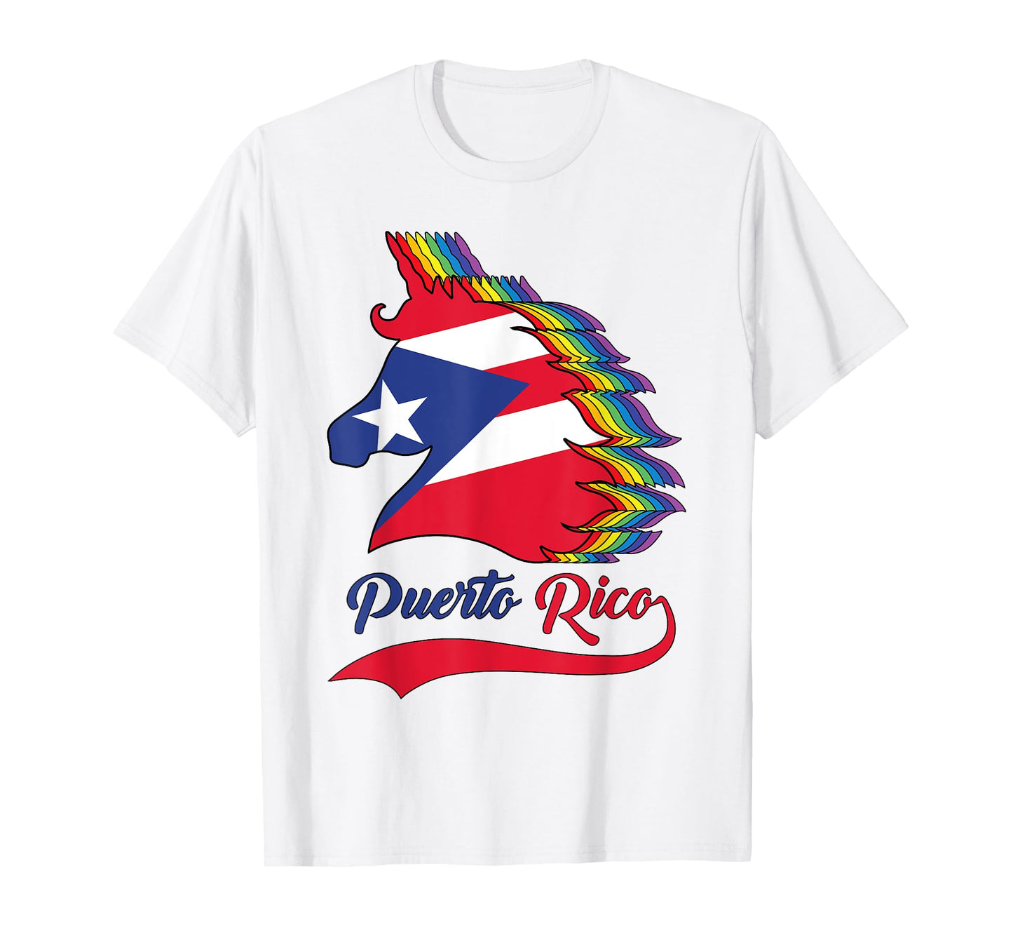Puerto Rico Puerto Rican Flag Unicorn Rainbow Toddler Girls T-Shirt