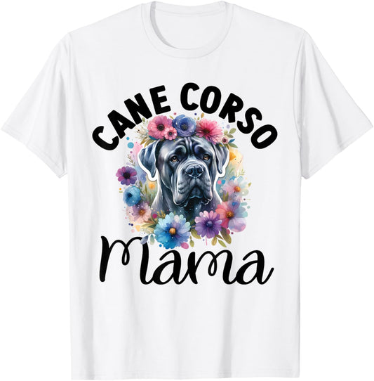 Vintage Floral Cane Corso Mama Retro Dog Lover Mother's Day T-Shirt