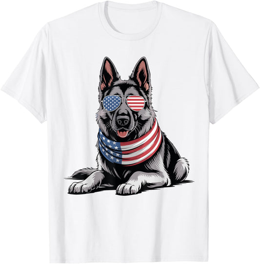 Patriotic German Shepherd Dog American Flag 4Th Of July T-Shirt