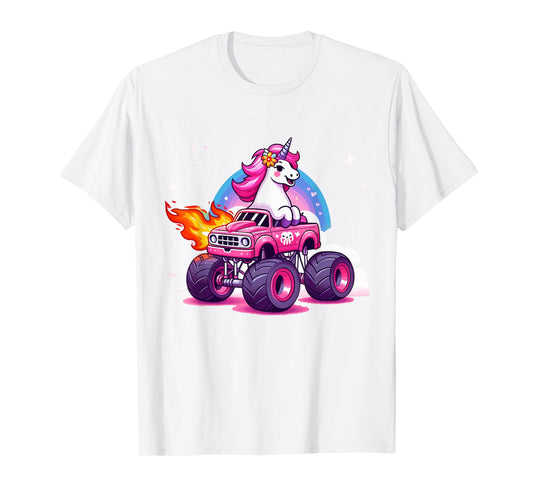 Monster Truck Unicorn Birthday Party Monster Truck Girl T-Shirt