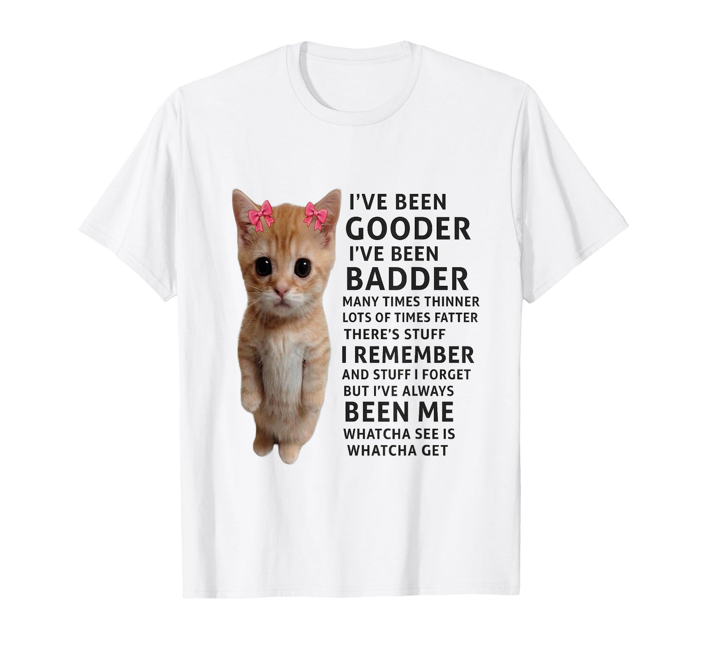 I've Been Gooder I've Been Badder Many Times Thinner cat T-Shirt