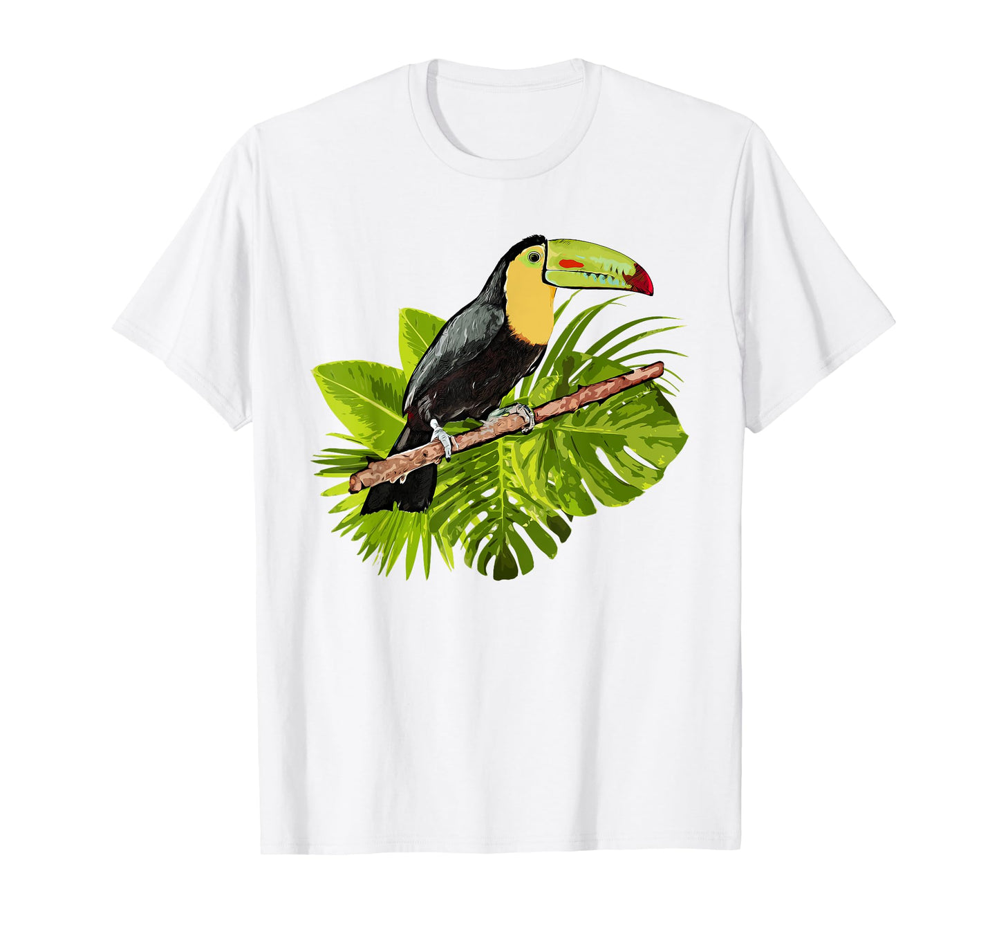 Watercolor Toucan Palm Leaves Rainforest Toucan T-Shirt