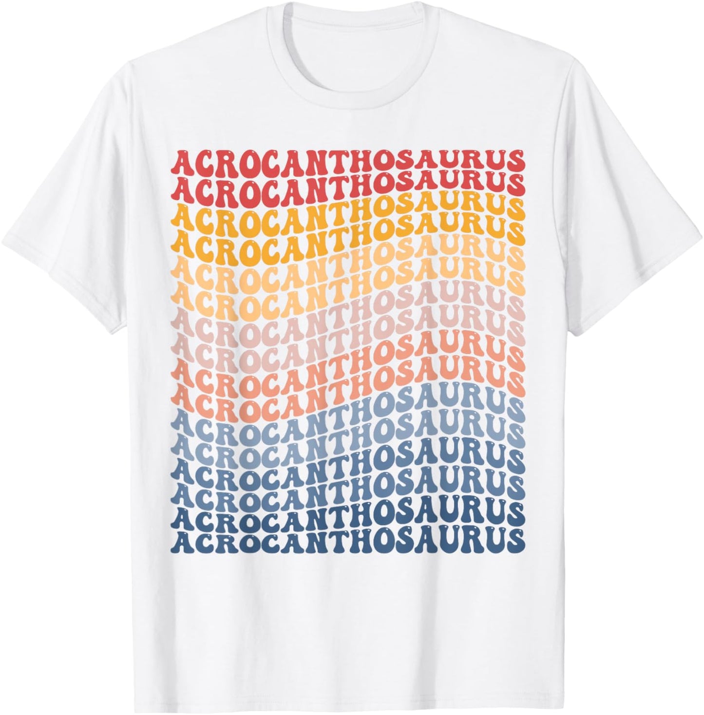 Acrocanthosaurus Groovy Retro Dinosaur T-Shirt