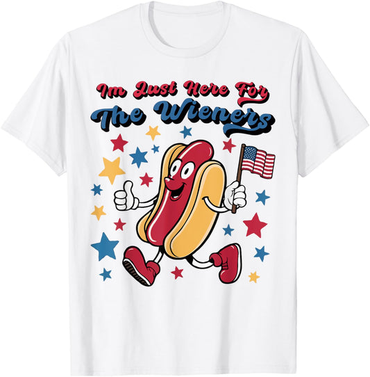 I'm Just Here For The Wieners Funny Hot Dog 4th Of July T-Shirt