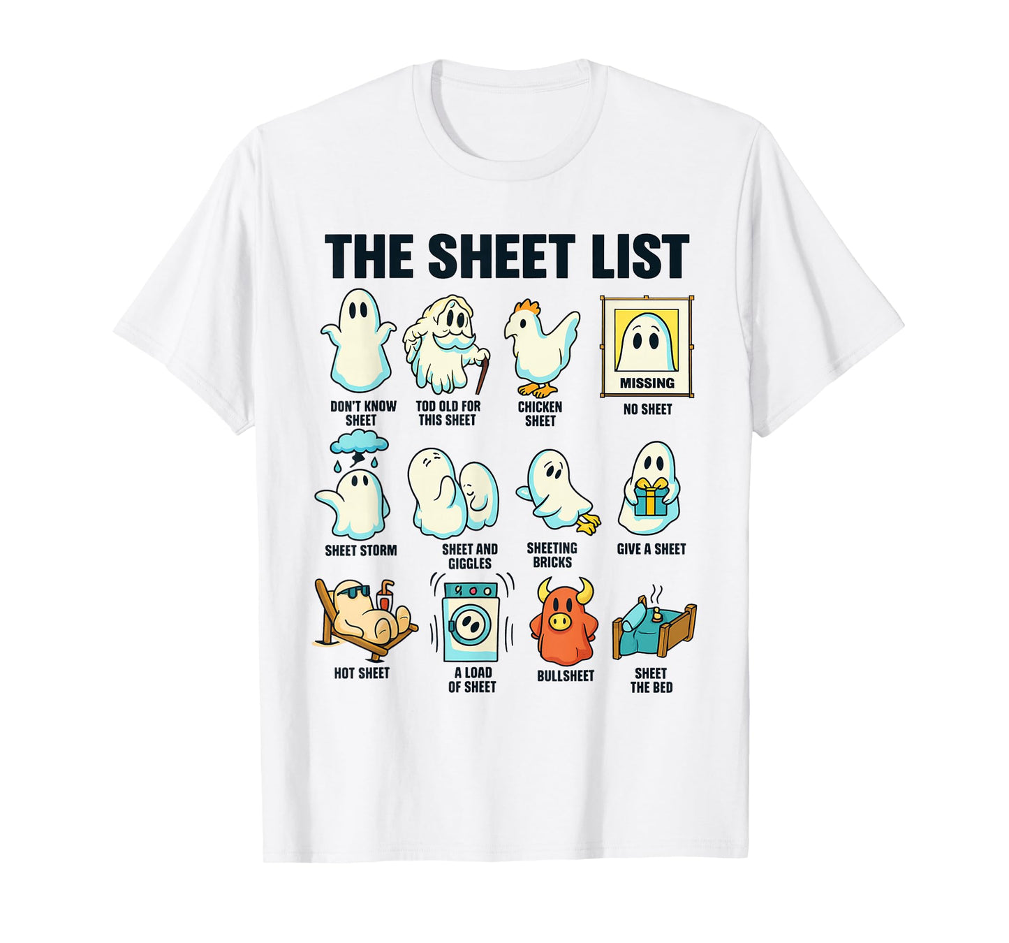 The Sheet List Funny Ghost Halloween Costume Tee T-Shirt