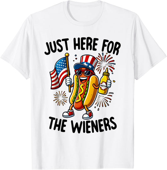 I'm Just Here For The Wieners Hot-Dog Lovers 4Th Of July T-Shirt