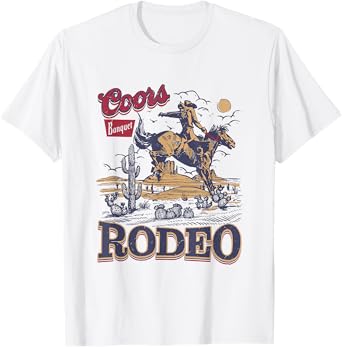 Cowboys Rodeo Retro Western Cowboy Riding Horse Womens T-Shirt