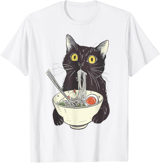 Cat Ramen Noodle Japanese Anime Manga Kawaii Cat T-Shirt