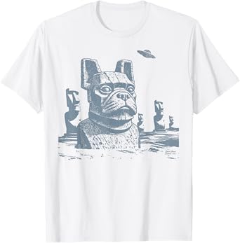 Boston Terrier UFO Vintage Dog Funny T-Shirt for Men Women Kids