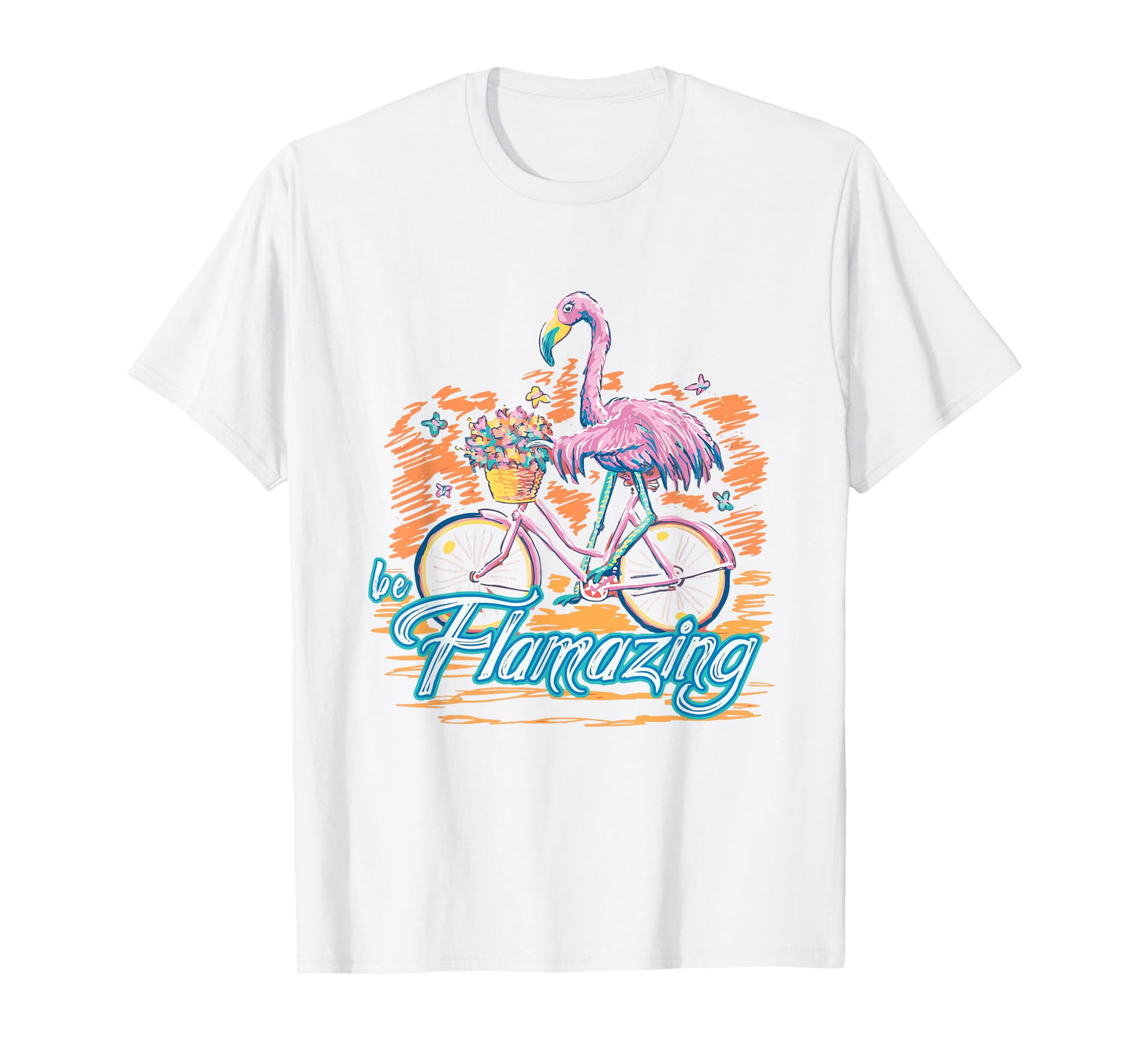 Be Flamazing Funny Flamingo Bicycle Lover Summer Vibes T-Shirt for Men Women
