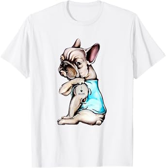 I Love Mom Funny Frenchie Bulldog T-Shirt