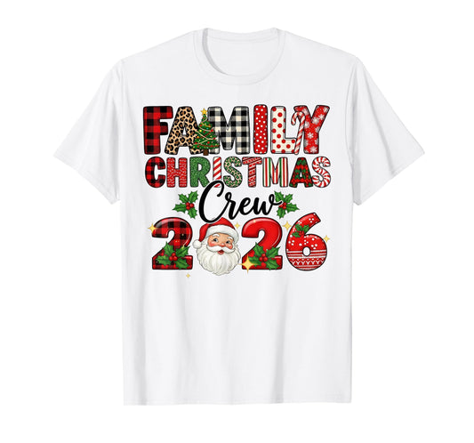 Retro Family Christmas Crew 2026 Squad Family Matching Xmas T-Shirt