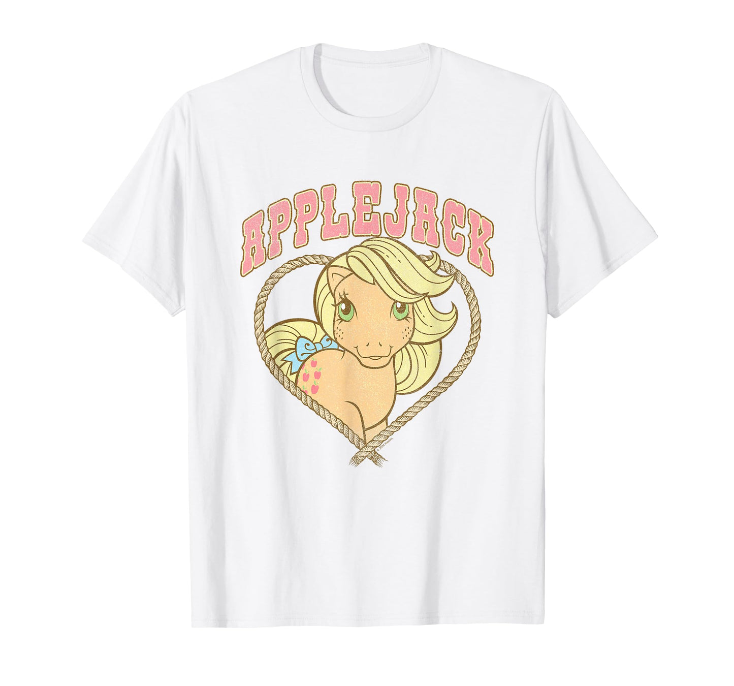 My Little Pony Cute Applejack Cowgirl Heart Shape Chest Logo T-Shirt