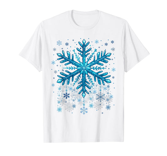 Winter Blue Snowflake Christmas Xmas Costumes Men Women T-Shirt