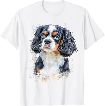 Cavalier King Charles Spaniel Dog Graphic Pet Illustration T-Shirt