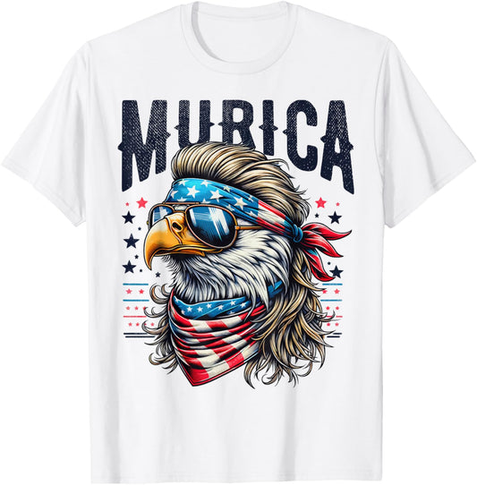 4th of July Patriotic Funny Eagle July 4th USA Murica T-Shirt