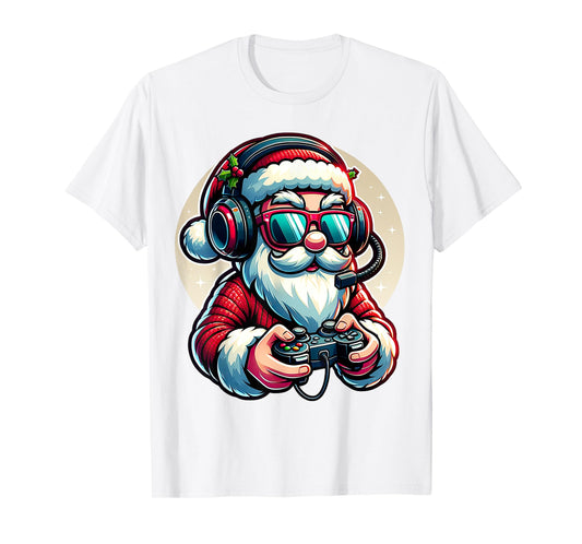 Christmas Gamer Boys Video Game Santa Xmas T-Shirt