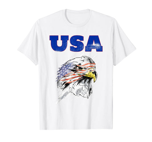 American Bald Eagle USA Patriotic US Flag National Bird Women Kids Men T-Shirt