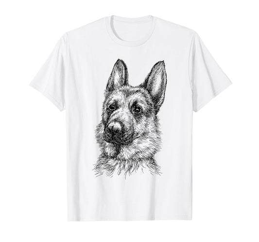 Portrait Drawing German Shepherd for Dog Owners T-Shirt