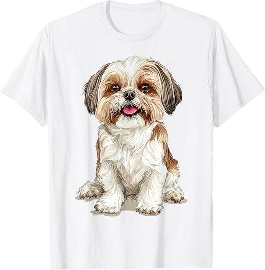Shih Tzu Dog Motif Pet Artwork Shih Tzu T-Shirt