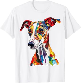 Whippet Dog Motif Pet Illustration Whippet T-Shirt