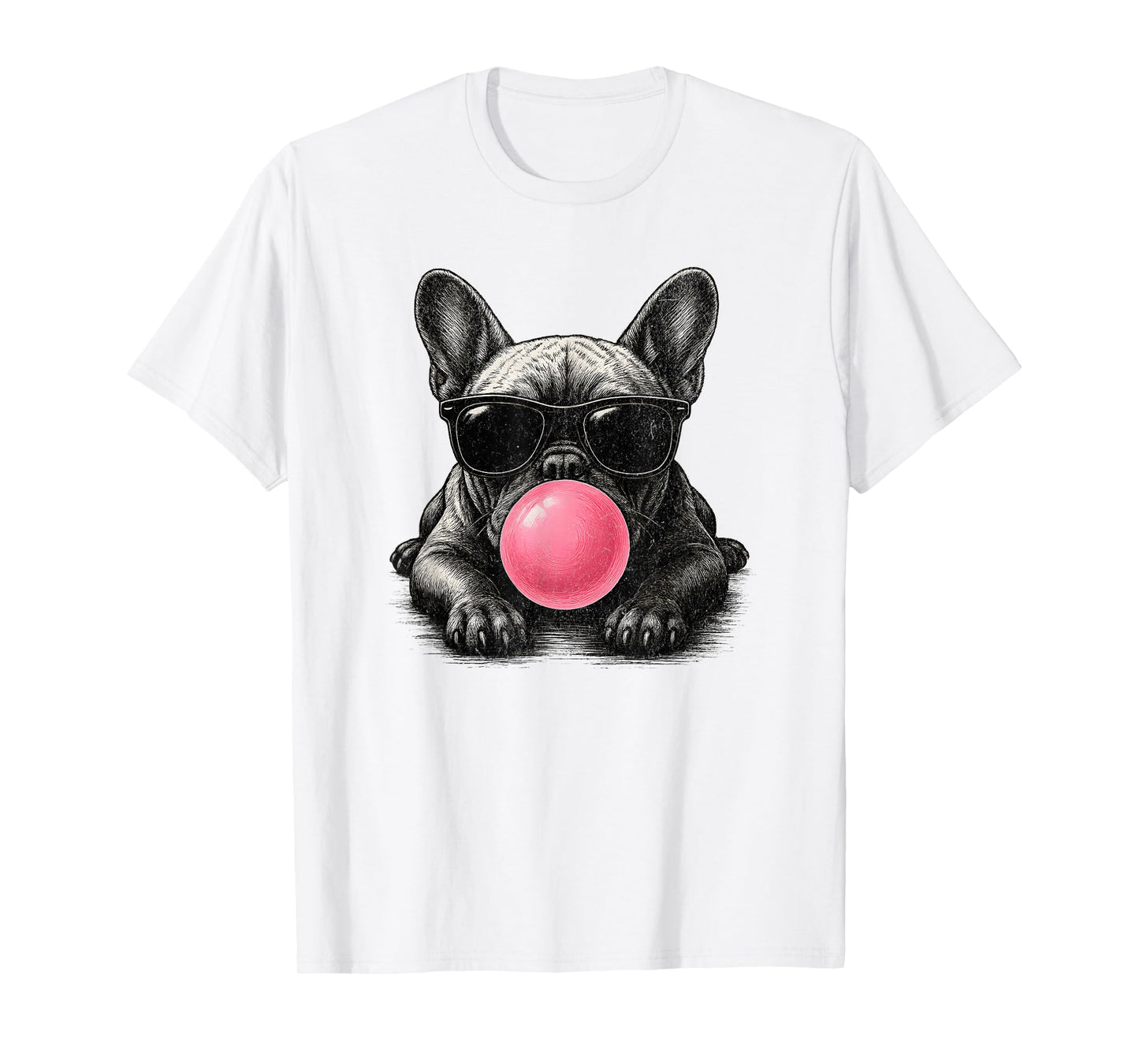 French Bulldog Blowing Bubble Funny Frenchie Lover Men Women T-Shirt