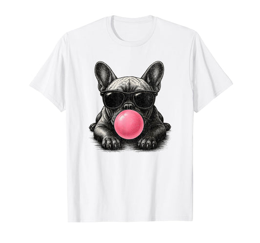 French Bulldog Blowing Bubble Funny Frenchie Lover Men Women T-Shirt