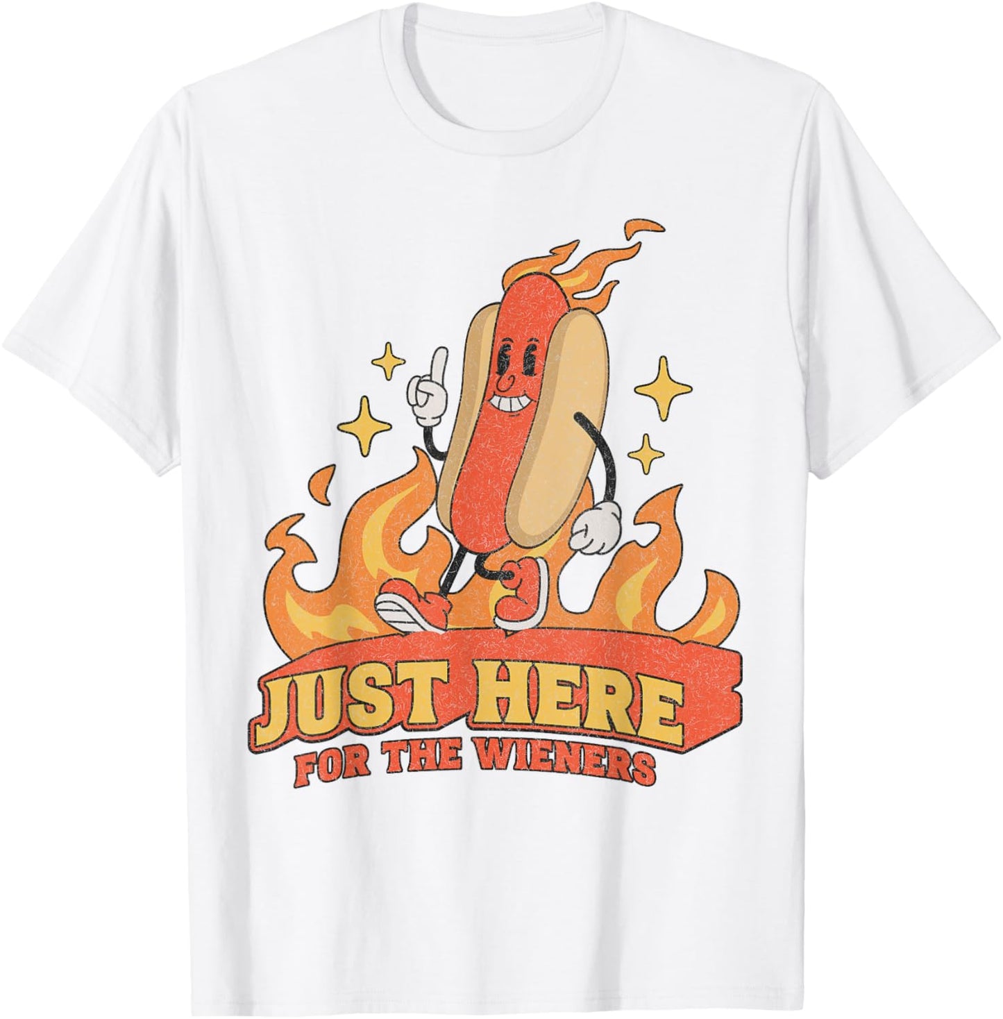 Hot Dog I'm Just Here For The Wieners 4Th Of July Funny BBQs T-Shirt